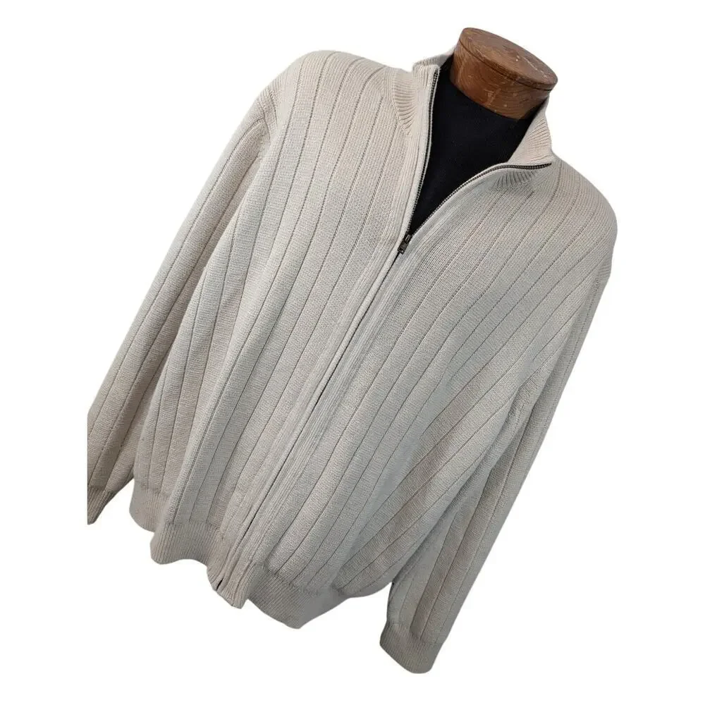 NWOT! BANANA REPUBLIC! VANILLA CREAM 100% FINE COTTON CLUB CARDI SWEATER! SZ XXL